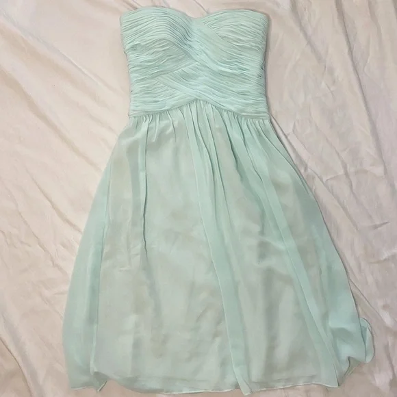 Chiffon overlay midi tea length bridesmaid / grad dress - Picture 6 of 11